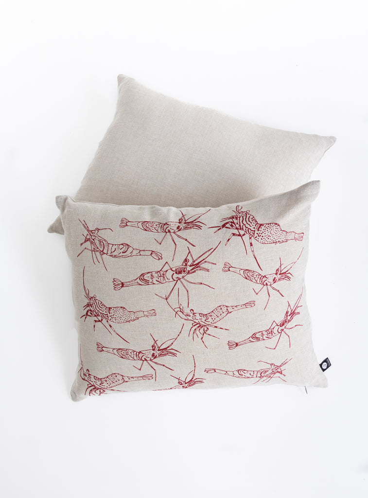 Coussin motif crevettes rouges 16''x 20''