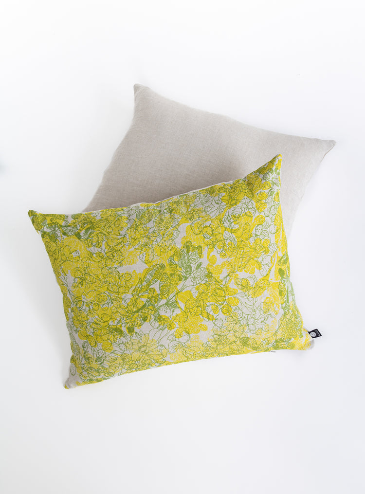 Coussin motif marée basse jaune et vert 16''x 20''