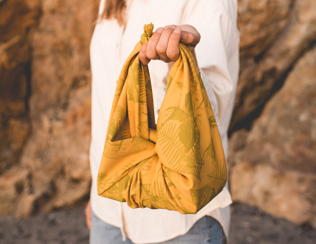 Furoshiki jaune et vert – 3 en 1